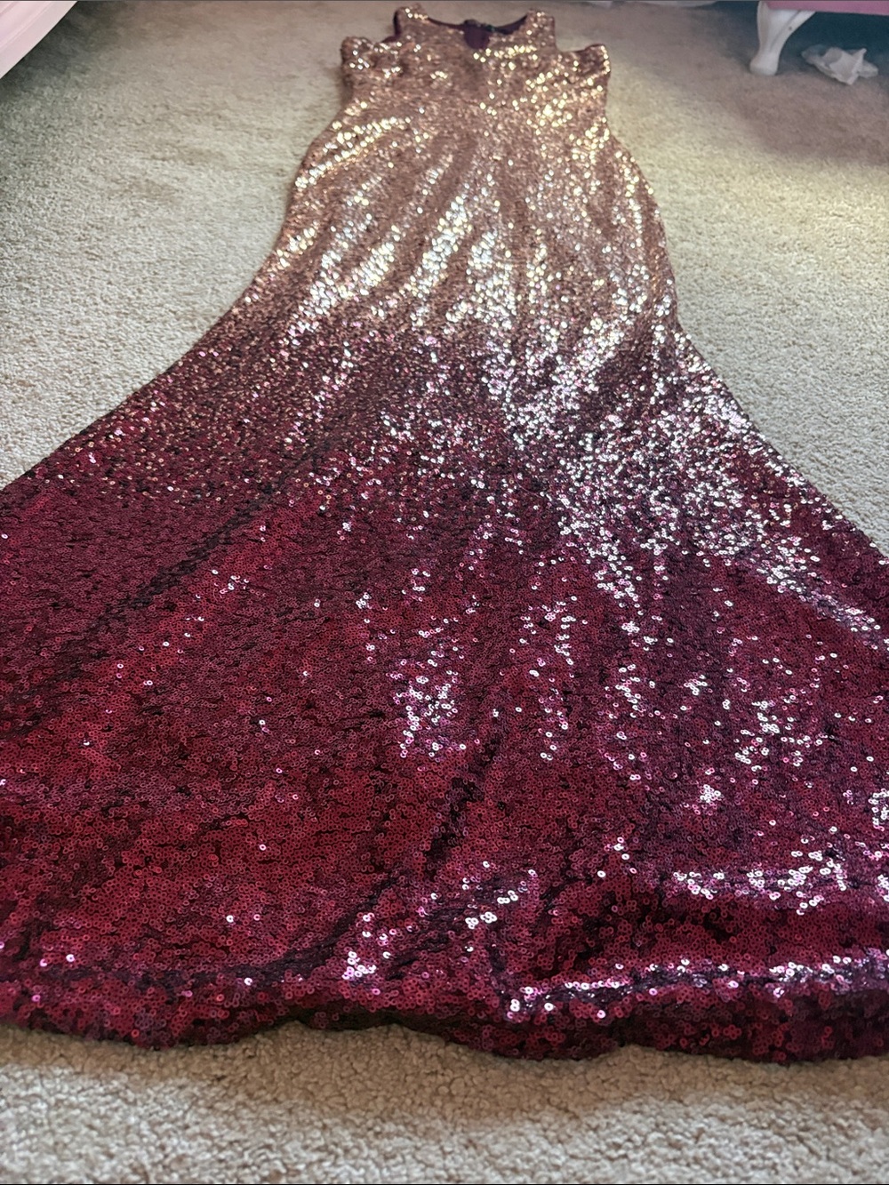 Sequin Ombre Mermaid Evening Dress - Gold to Burgundy
Lulus - Picture 2 of 4